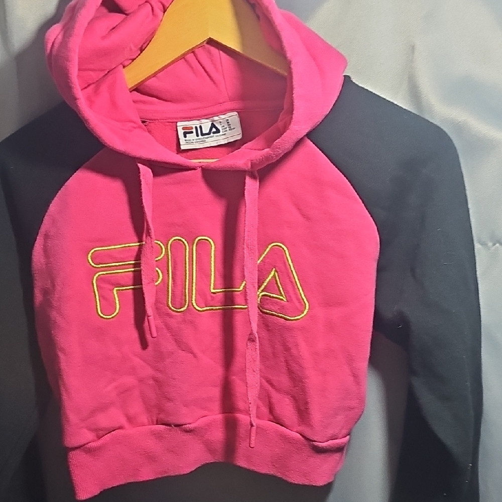 Fila Pink and Black Hoodie
